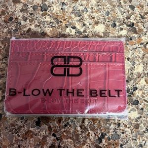 new b-low the belt red croc embossed card case
